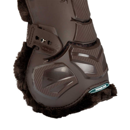 Paratendones Skeleton Dynamic Zone con borrego sintético Acavallo - Marrón oscuro