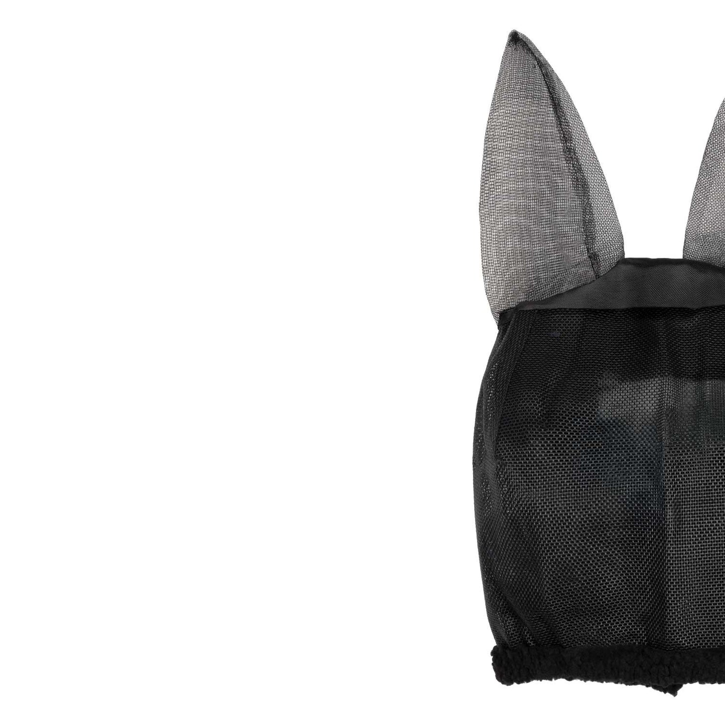 Máscara antimoscas de PVC con cubreorejas y cierre de velcro Umbria Equitazione - Negro