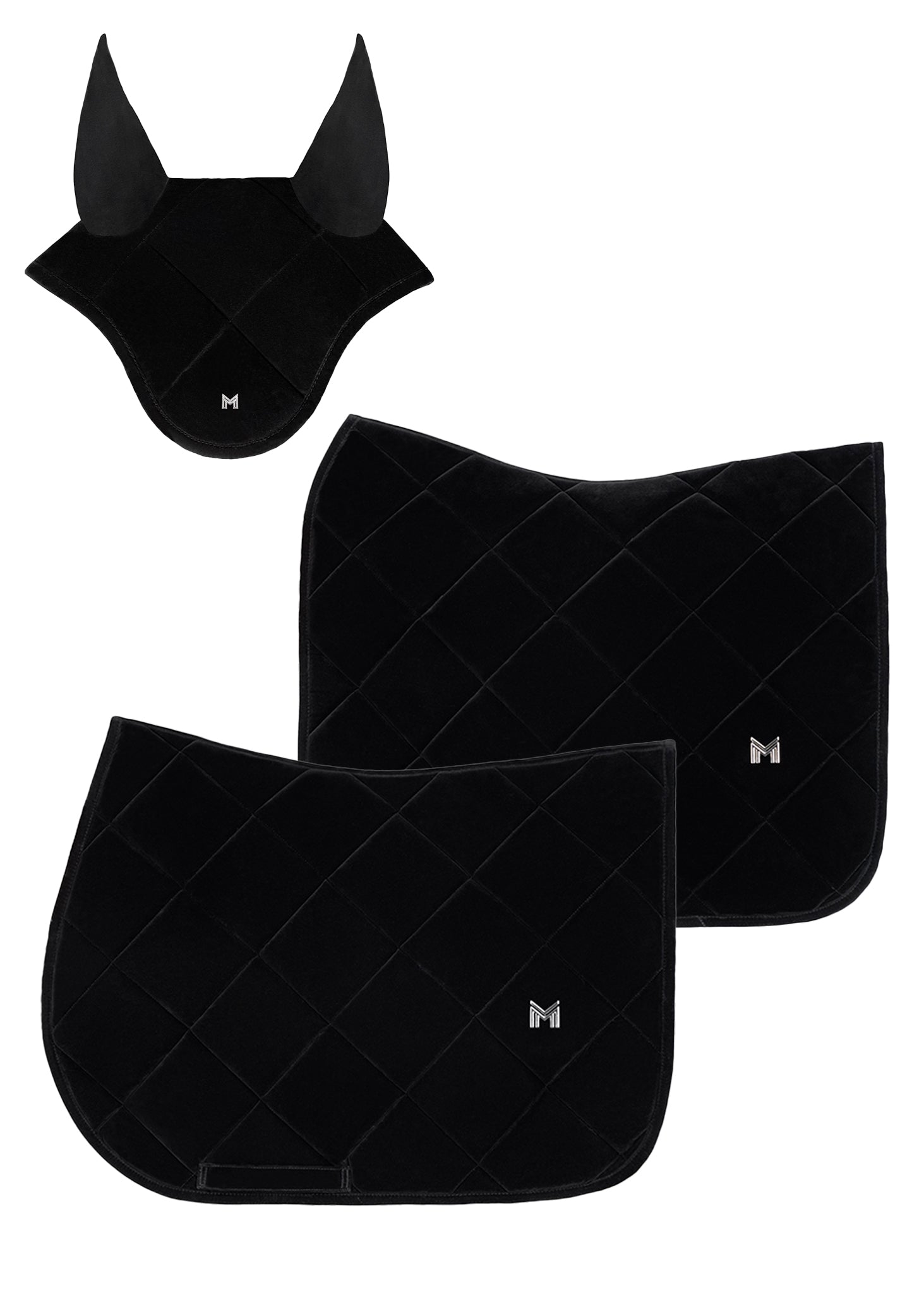 Producto ecuestre Maximilian Equestrian Velvet Jumping Saddle Pad (Black) detalle 8