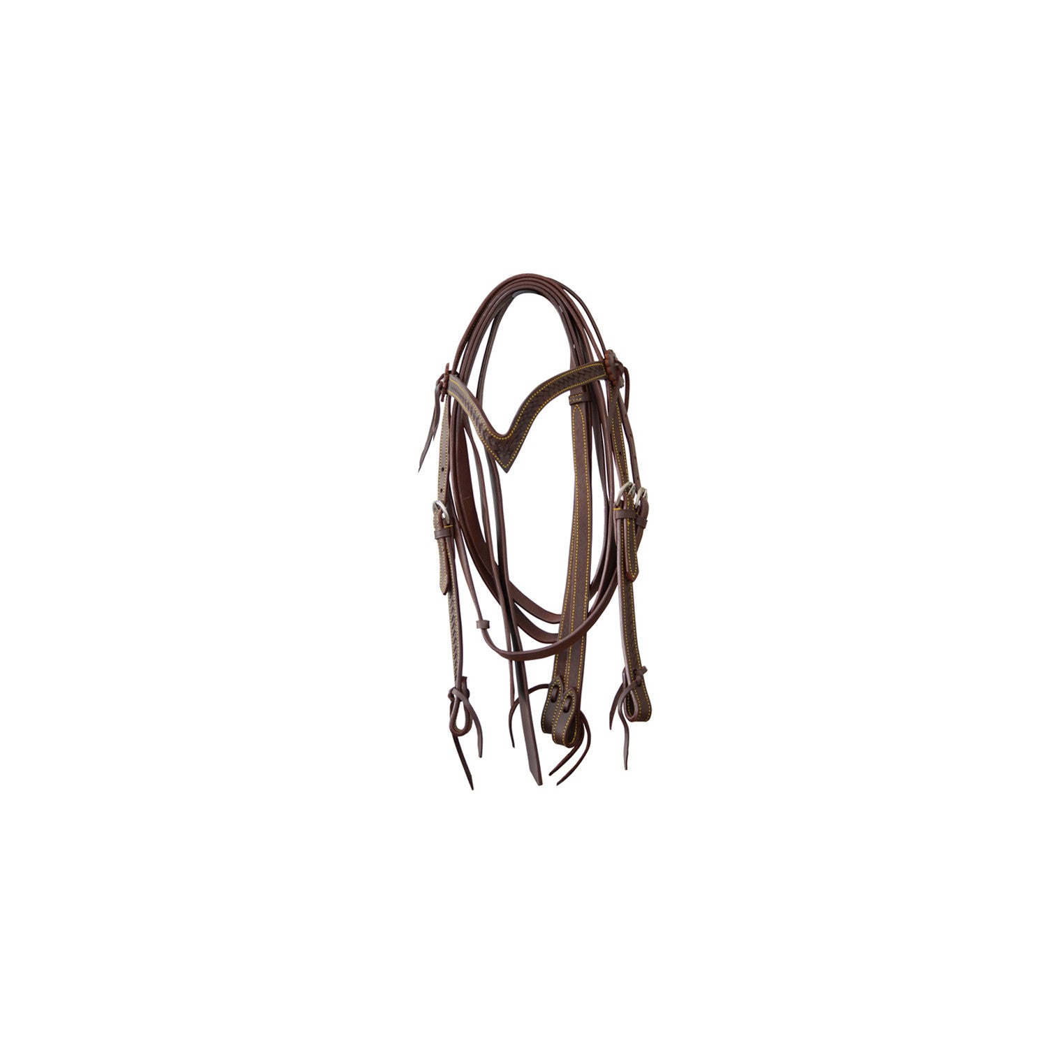 Cabezada en basket/flor con riendas Lakota - Marrón oscuro