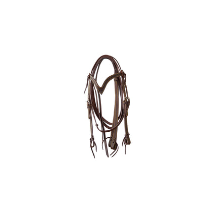 Cabezada en basket/flor con riendas Lakota - Marrón oscuro
