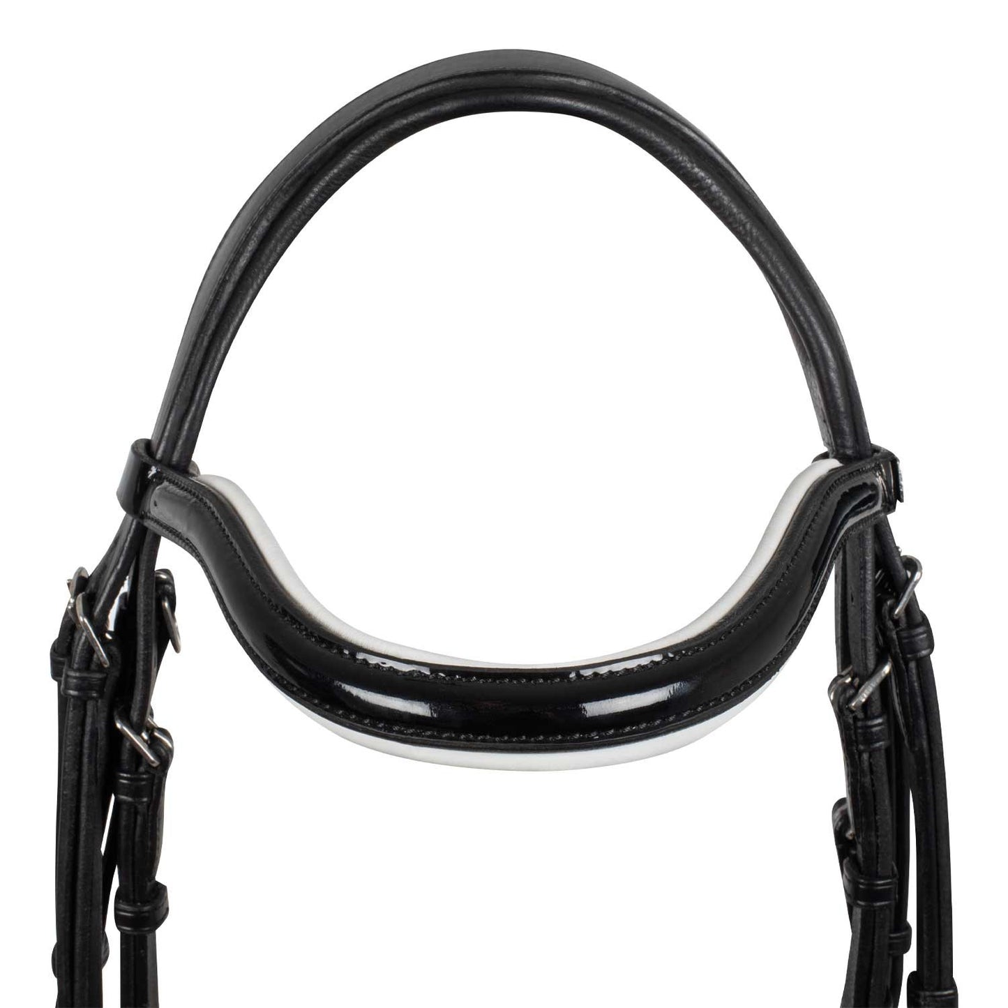 Brida de doma con acolchado blanco Supreme - Negro