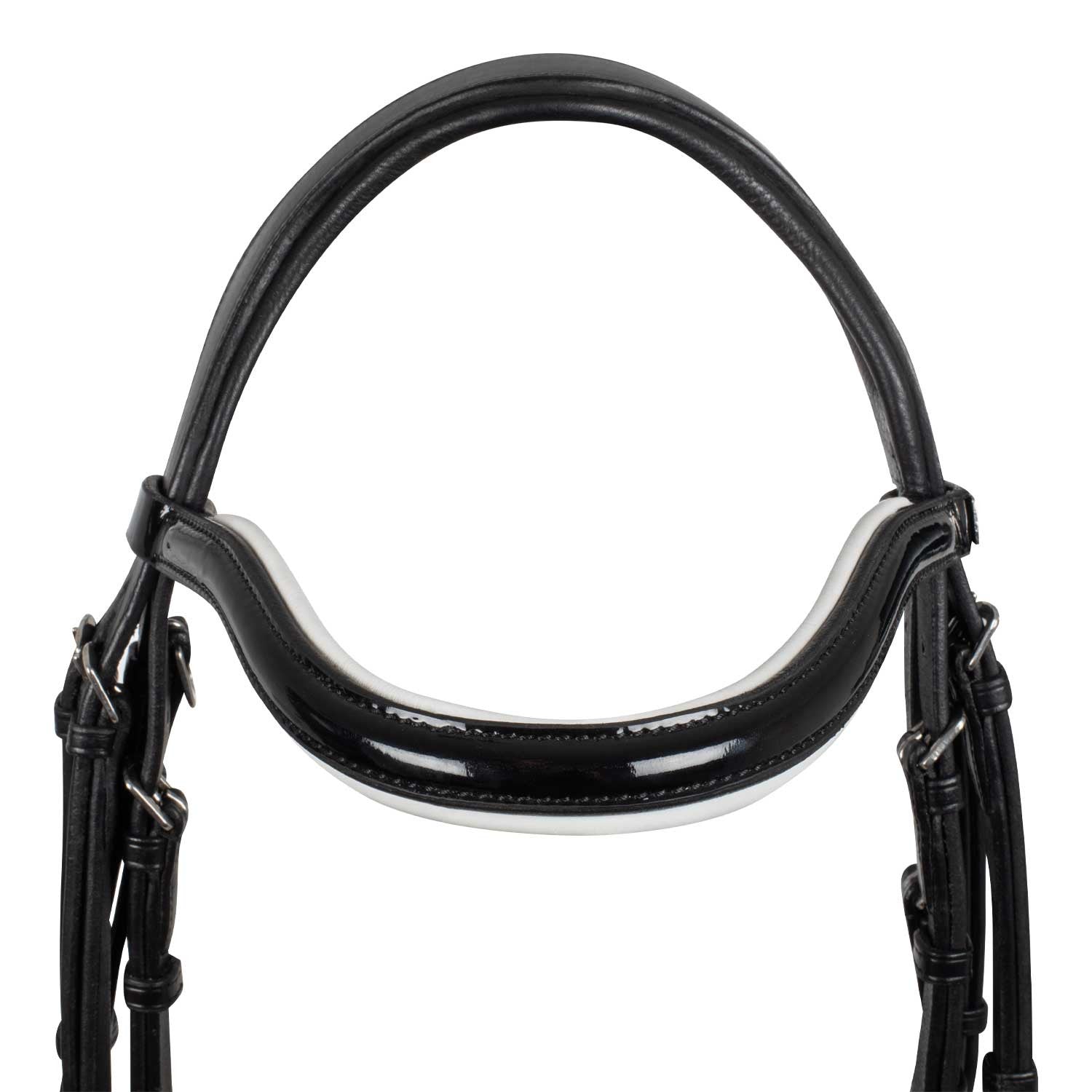 Brida de doma con acolchado blanco Supreme - Negro
