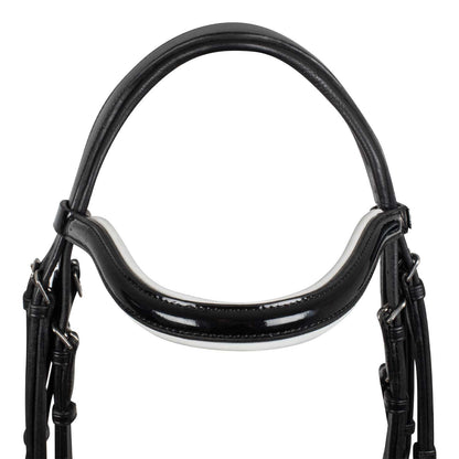 Brida de doma con acolchado blanco Supreme - Negro