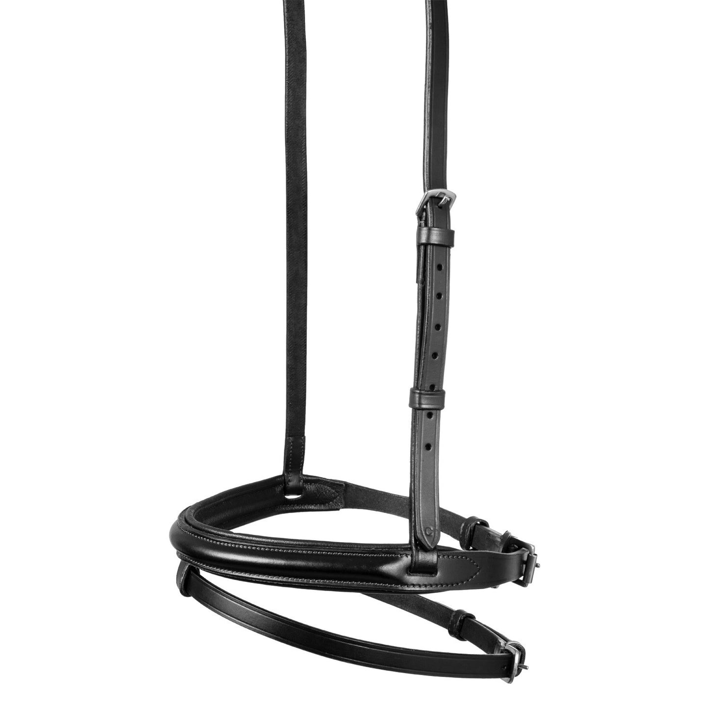 Cabezada de cuero con cierrabocas removible Equestro - Negro