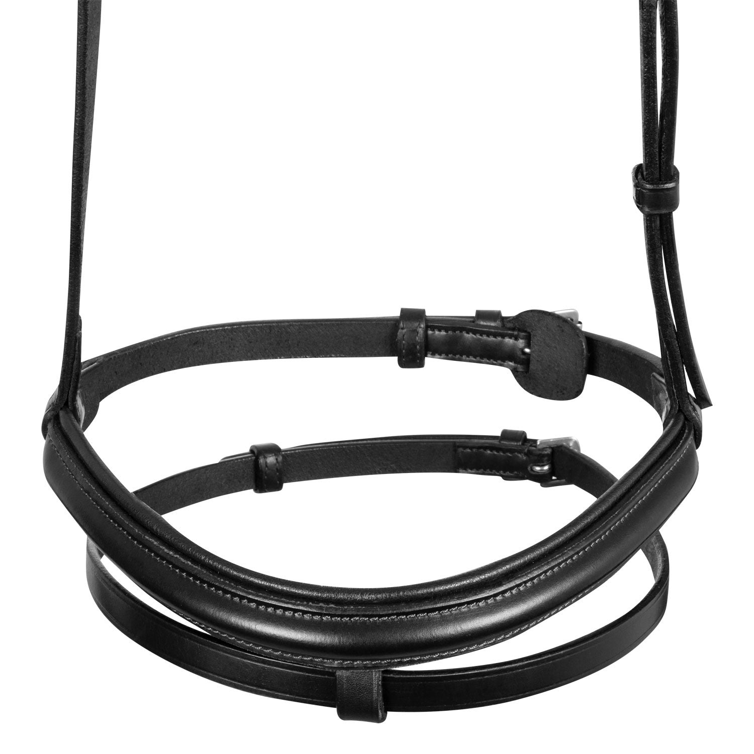 Cabezada de cuero con cierrabocas removible Equestro - Negro