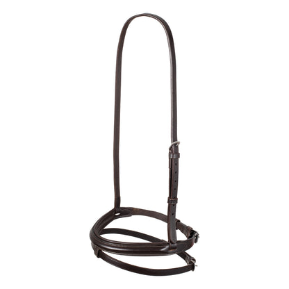Cabezada de cuero con cierrabocas removible Equestro - Marrón oscuro