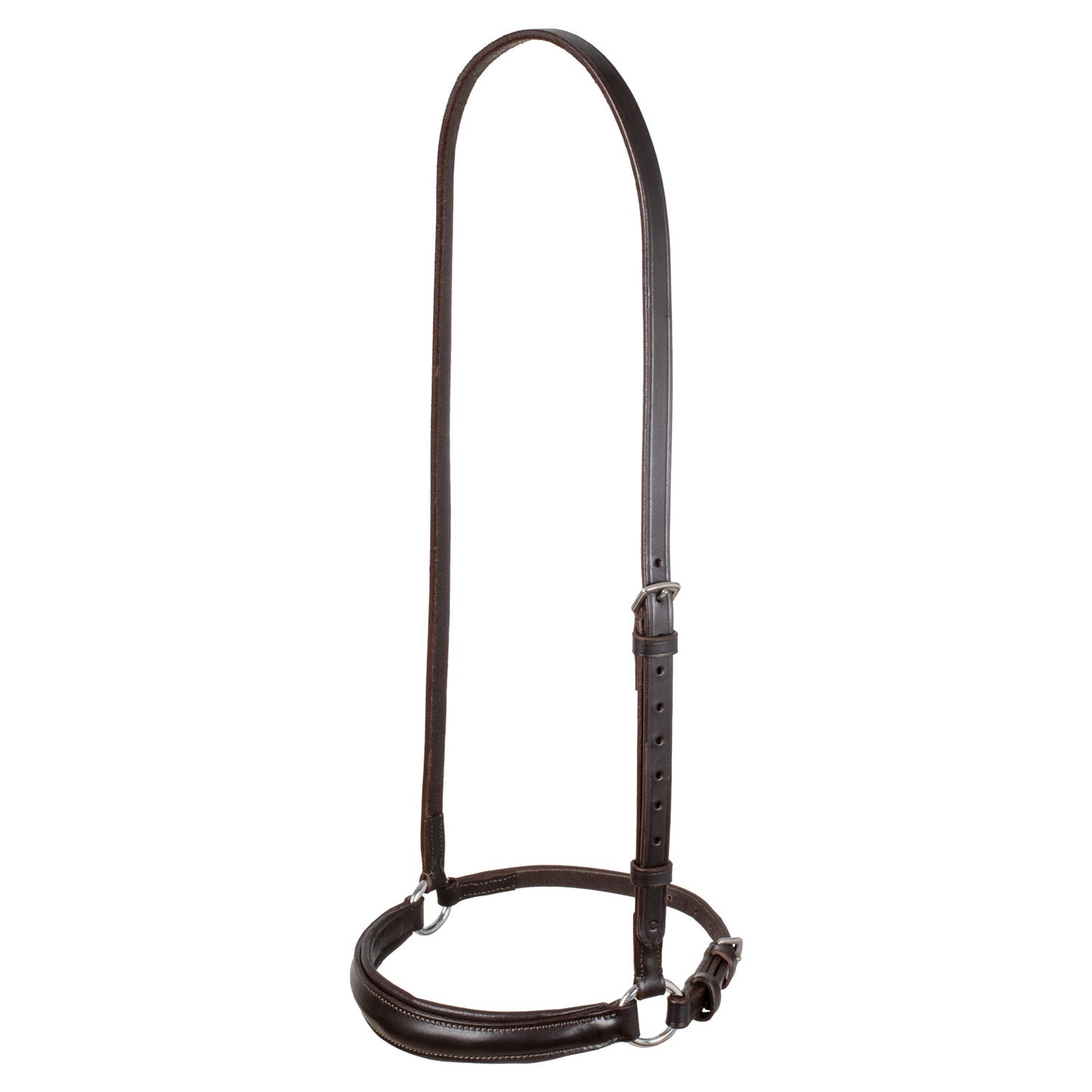 Cabezada regulable de cuero Equestro - Marrón oscuro
