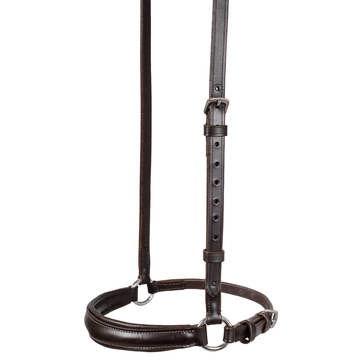 Cabezada regulable de cuero Equestro - Marrón oscuro