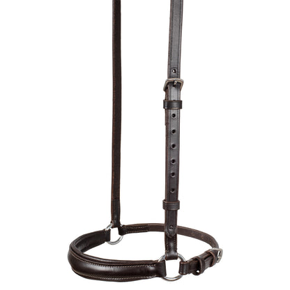 Cabezada regulable de cuero Equestro - Marrón oscuro