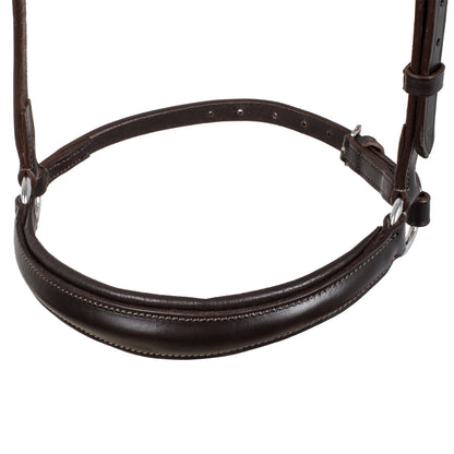 Cabezada regulable de cuero Equestro - Marrón oscuro