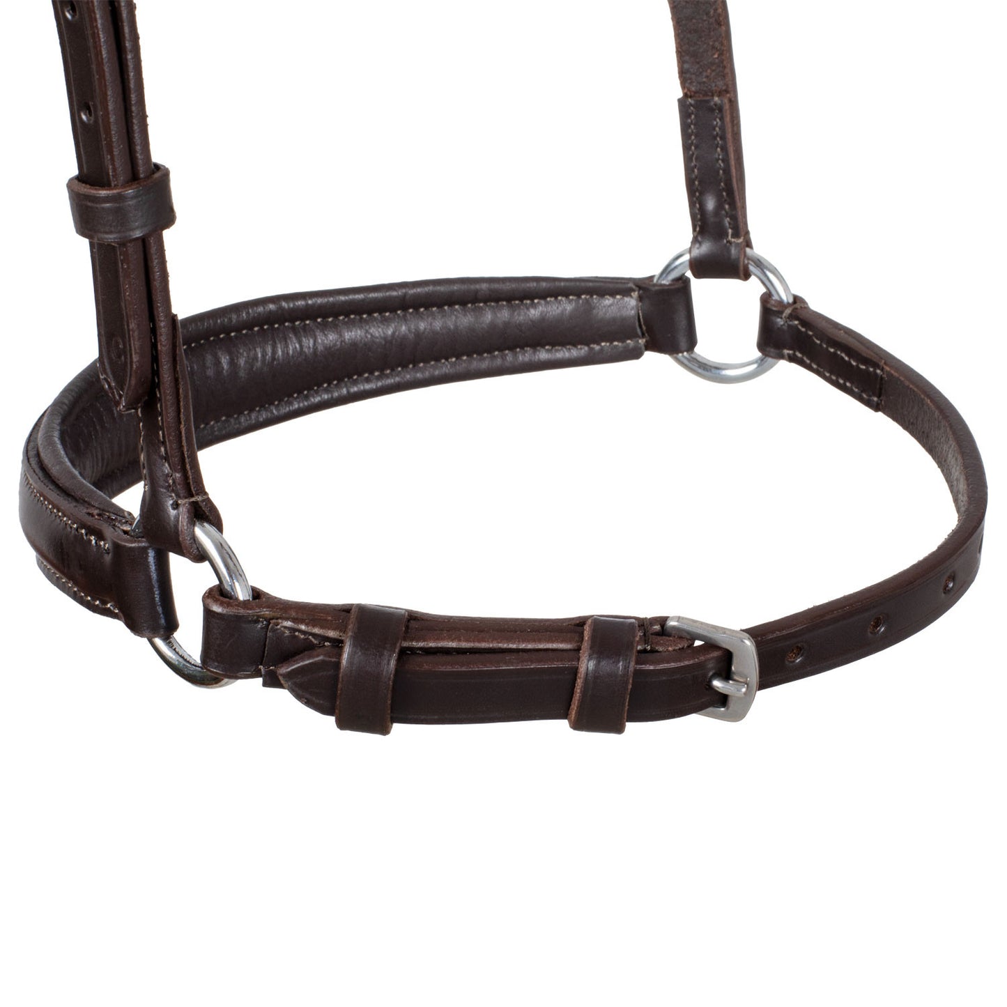 Cabezada regulable de cuero Equestro - Marrón oscuro