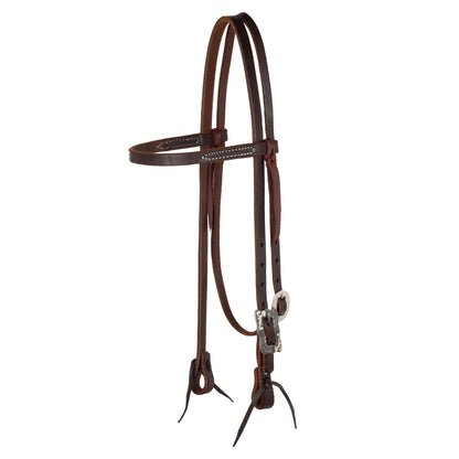 Frontalera hebilla de acero negro cabezada engrase estilo western Berlin Custom Leather