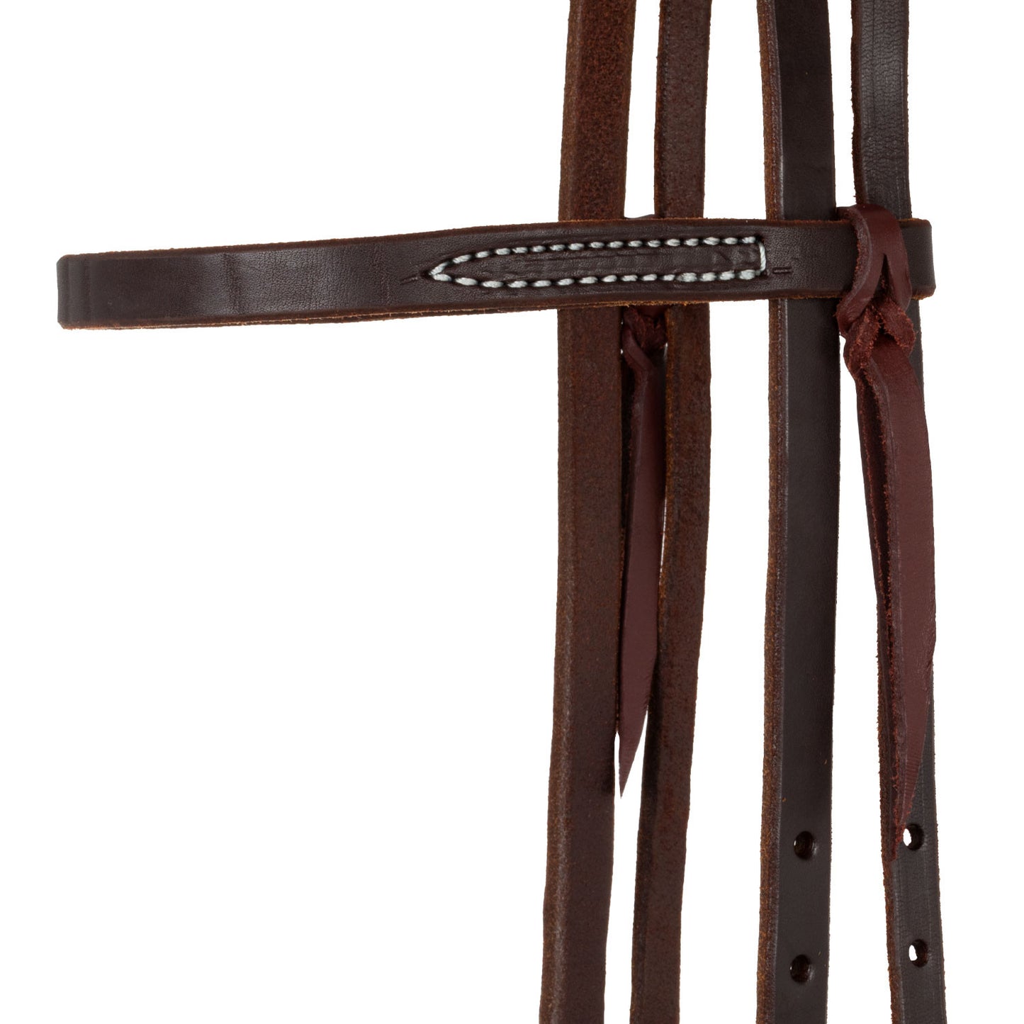 Frontalera hebilla de acero negro cabezada engrase estilo western Berlin Custom Leather - Marrón