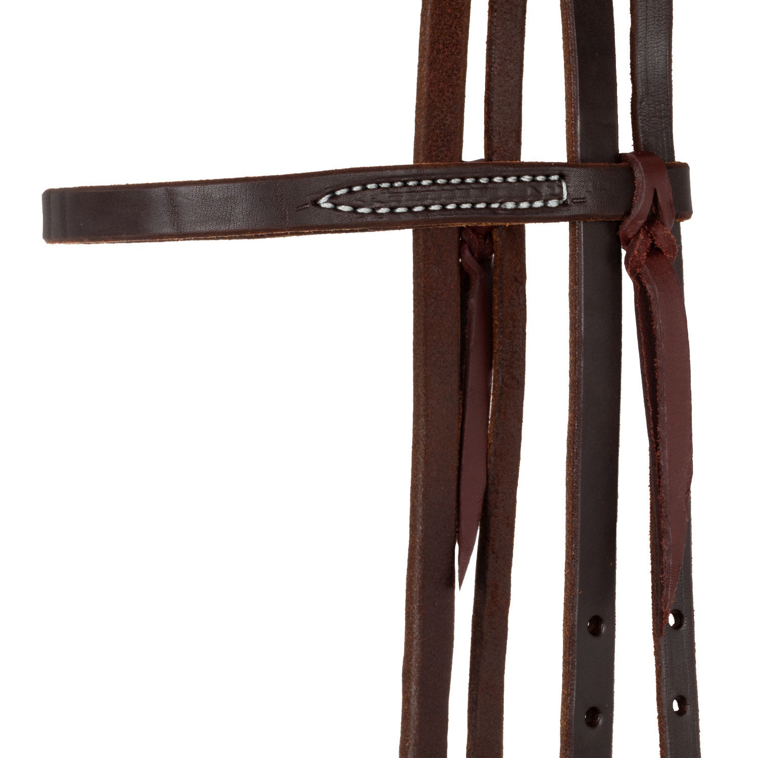 Frontalera hebilla de acero negro cabezada engrase estilo western Berlin Custom Leather - Marrón