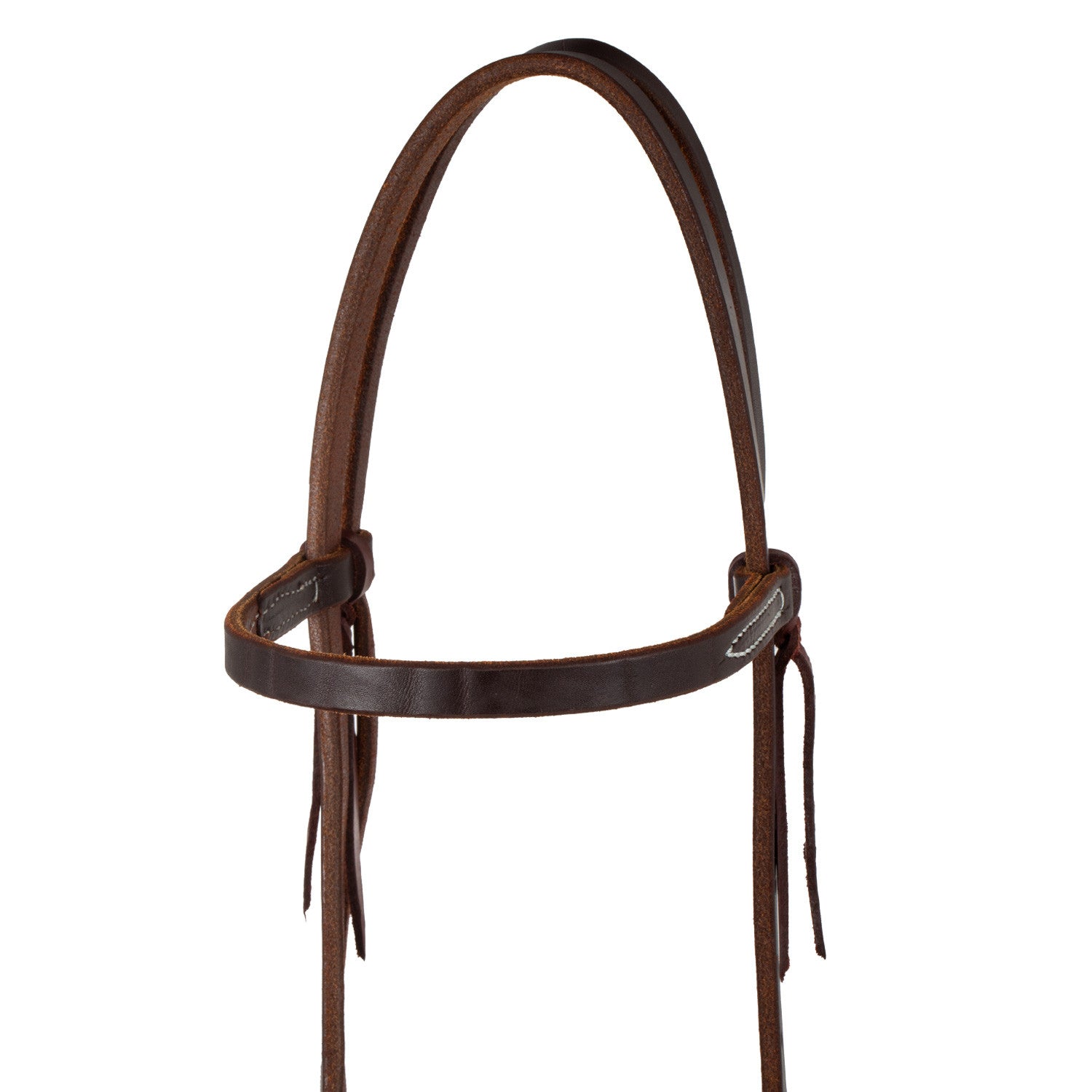 Frontalera hebilla de acero negro cabezada engrase estilo western Berlin Custom Leather - Marrón