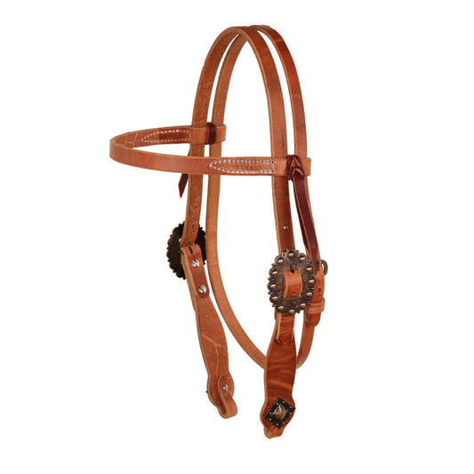 Hebilla con manchas de cobre con concho de diamante brida occidental Berlin Custom Leather