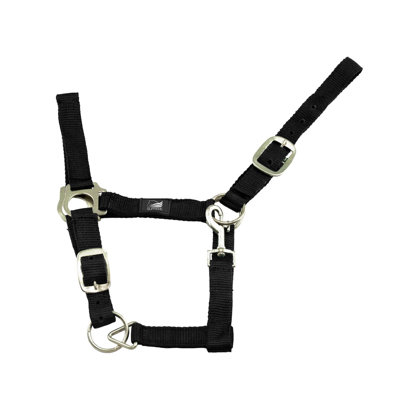 Cabezada de nailon de doble ajuste Supreme - Negro