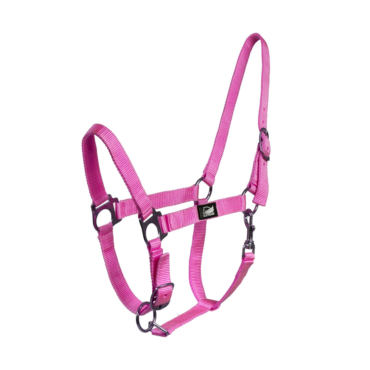 Cabezada potro regulable con mosquetón Supreme - Rosa