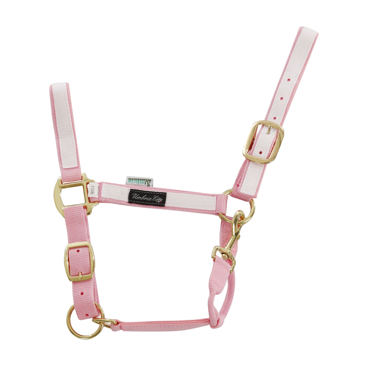 Cabezada de nylon con detalle de color Umbria Equitazione - Pink/White
