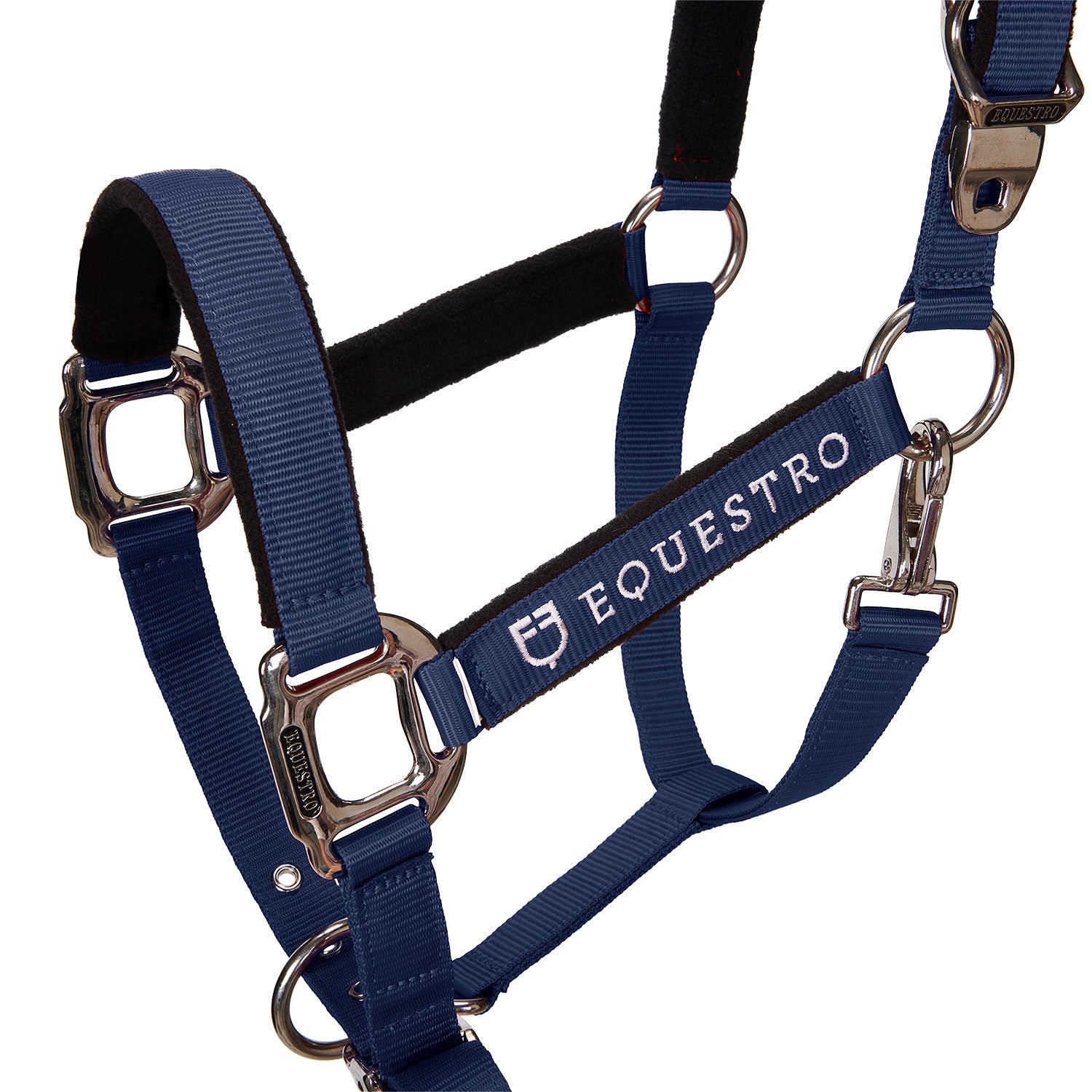 Cabezada doblemente regulable acolchada Equestro - Azul marino