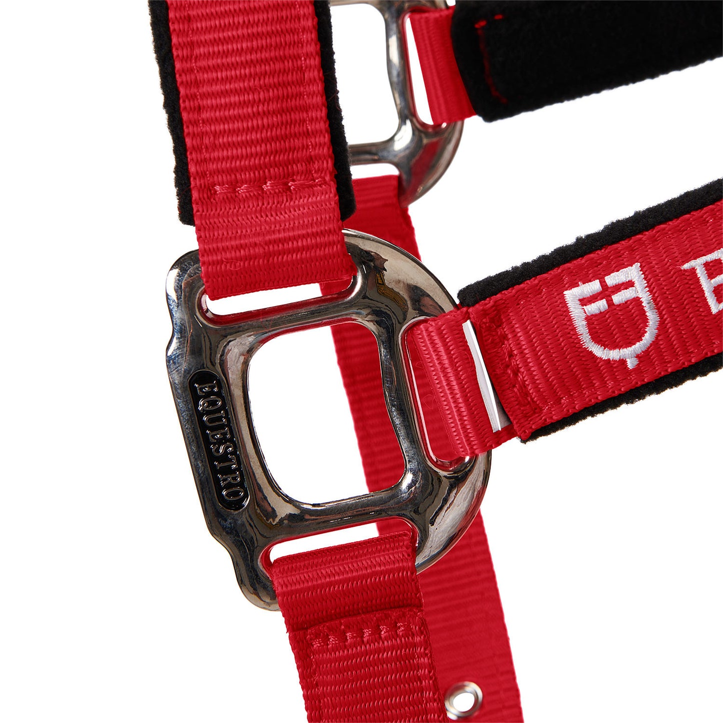 Cabezada doblemente regulable acolchada Equestro - Rojo