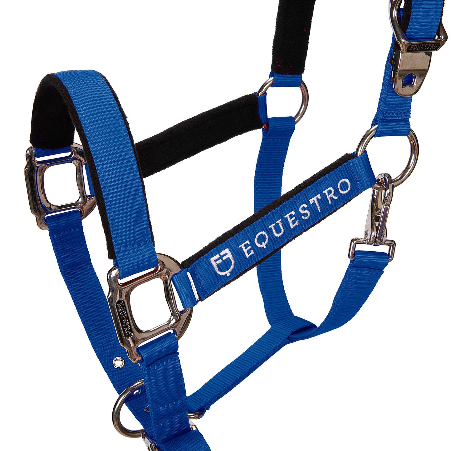 Cabezada doblemente regulable acolchada Equestro - Azul royal