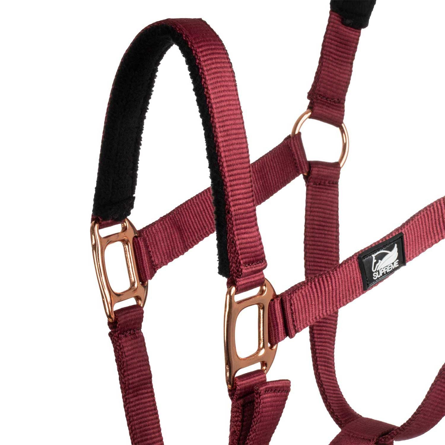 Cabezada de nailon línea rose gold Supreme - Burdeos