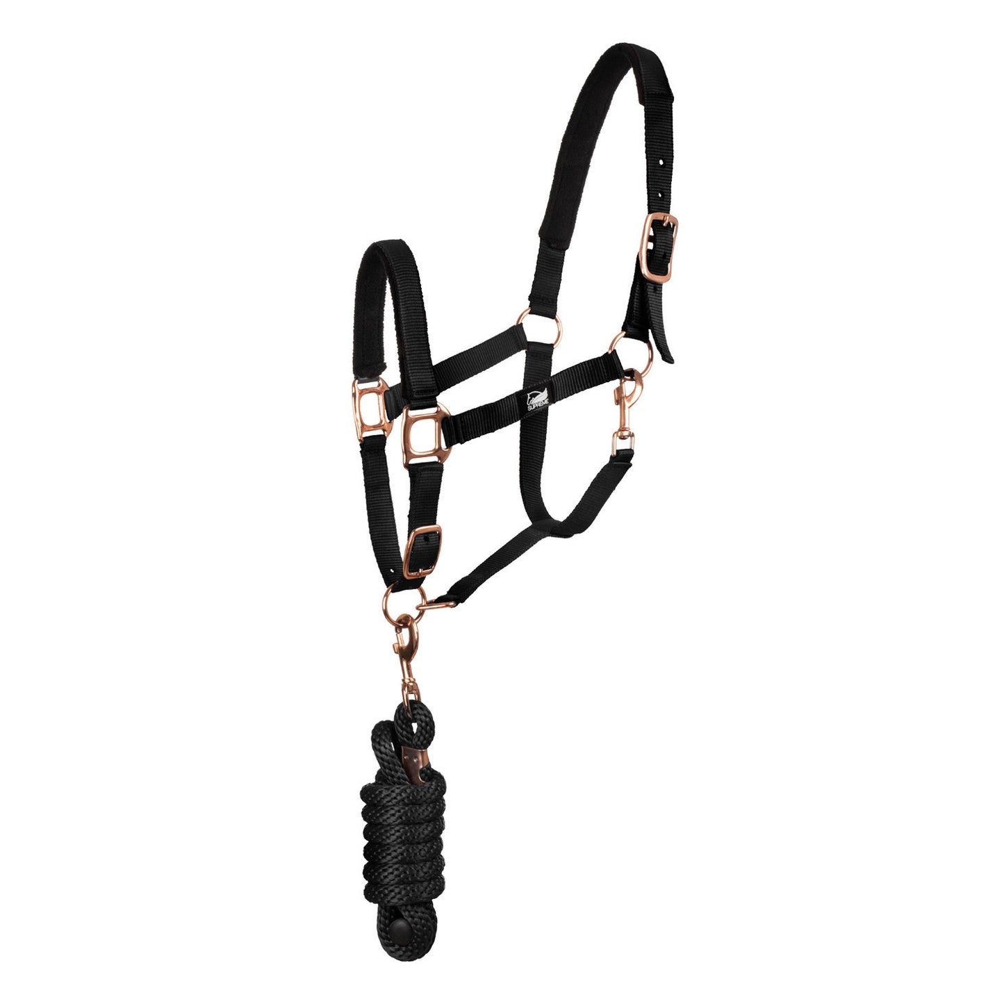 Cabezada de nailon línea rose gold Supreme - Negro