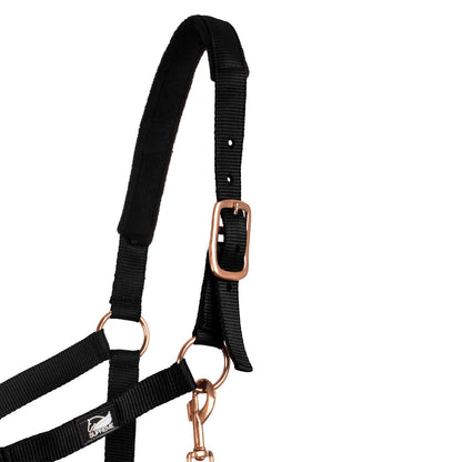 Cabezada de nailon línea rose gold Supreme - Negro