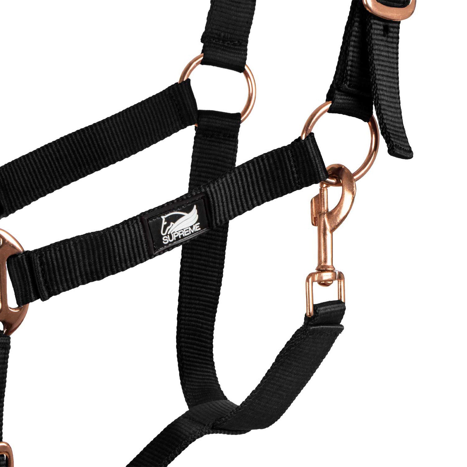 Cabezada de nailon línea rose gold Supreme - Negro