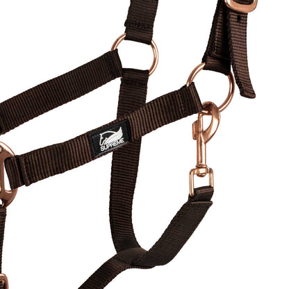 Cabezada de nailon línea rose gold Supreme - Marrón