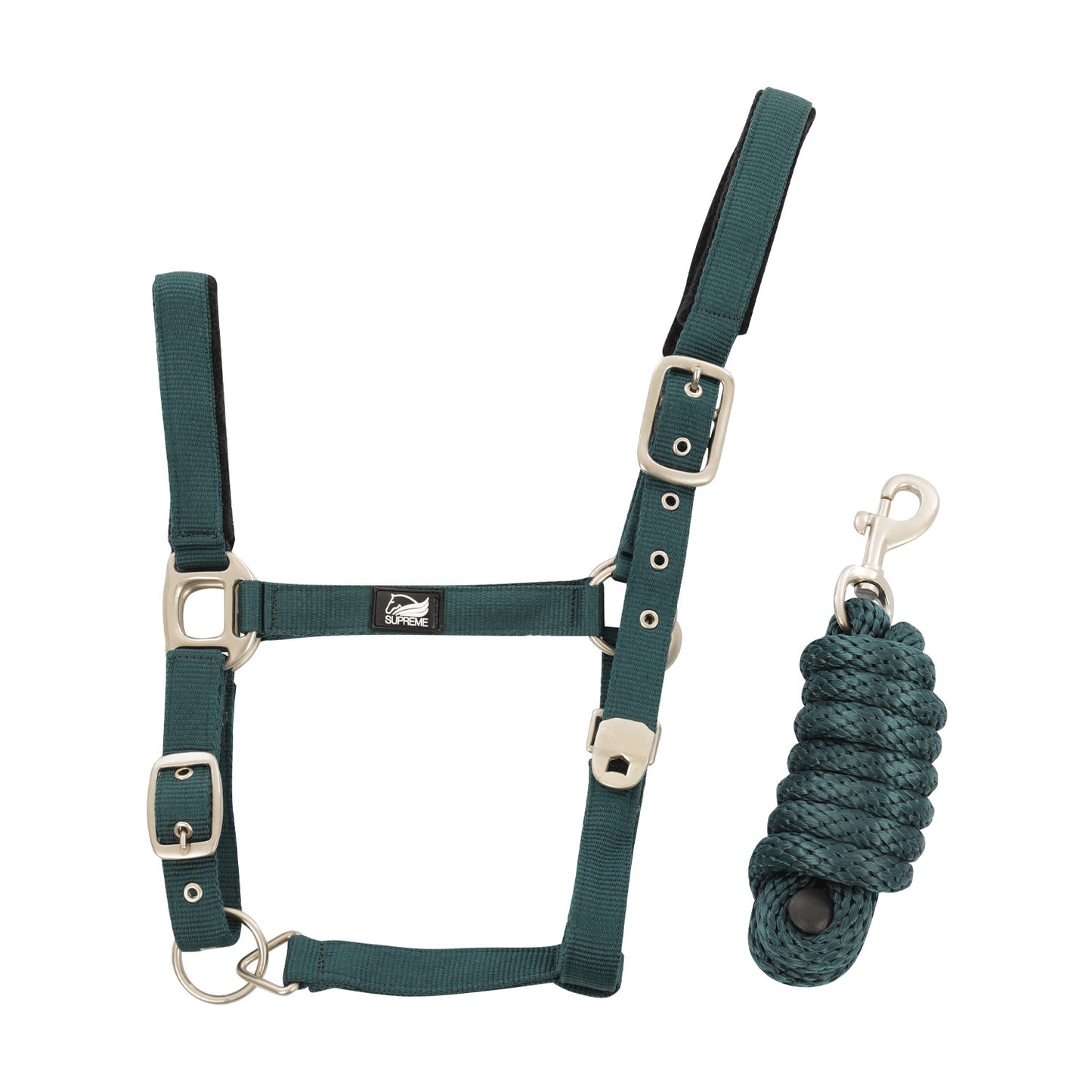 Cabezada de nailon con ramal trenzado Supreme - Hunter Green