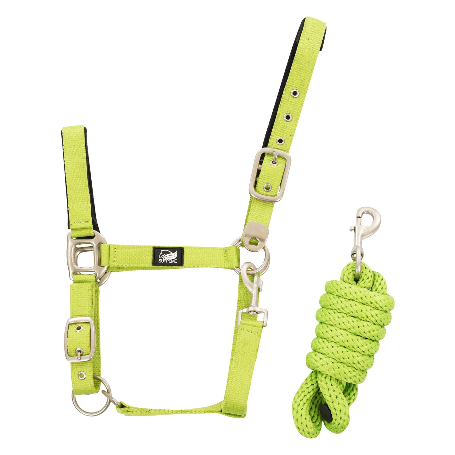 Cabezada de nailon con ramal trenzado Supreme - Lime