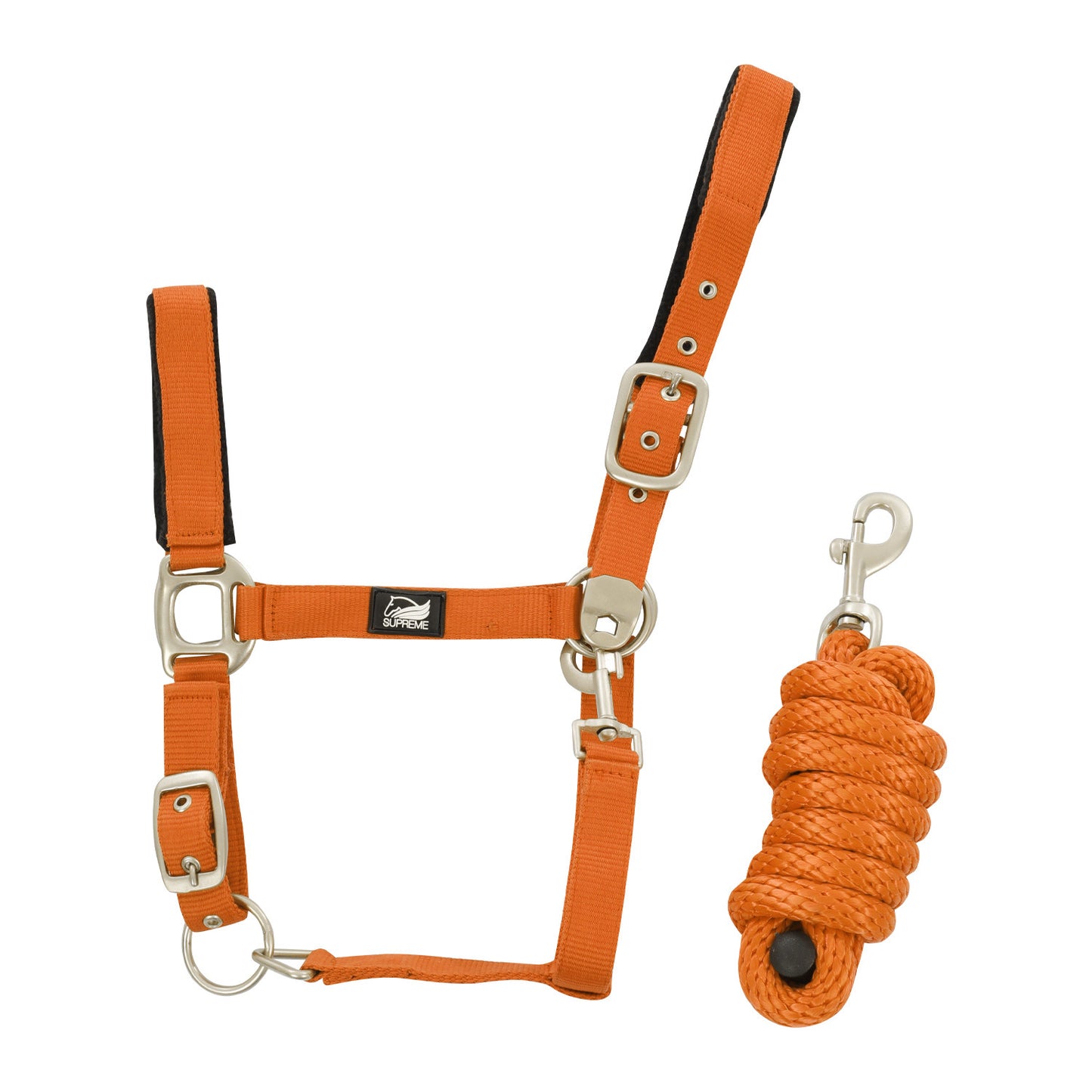 Cabezada de nailon con ramal trenzado Supreme - Naranja