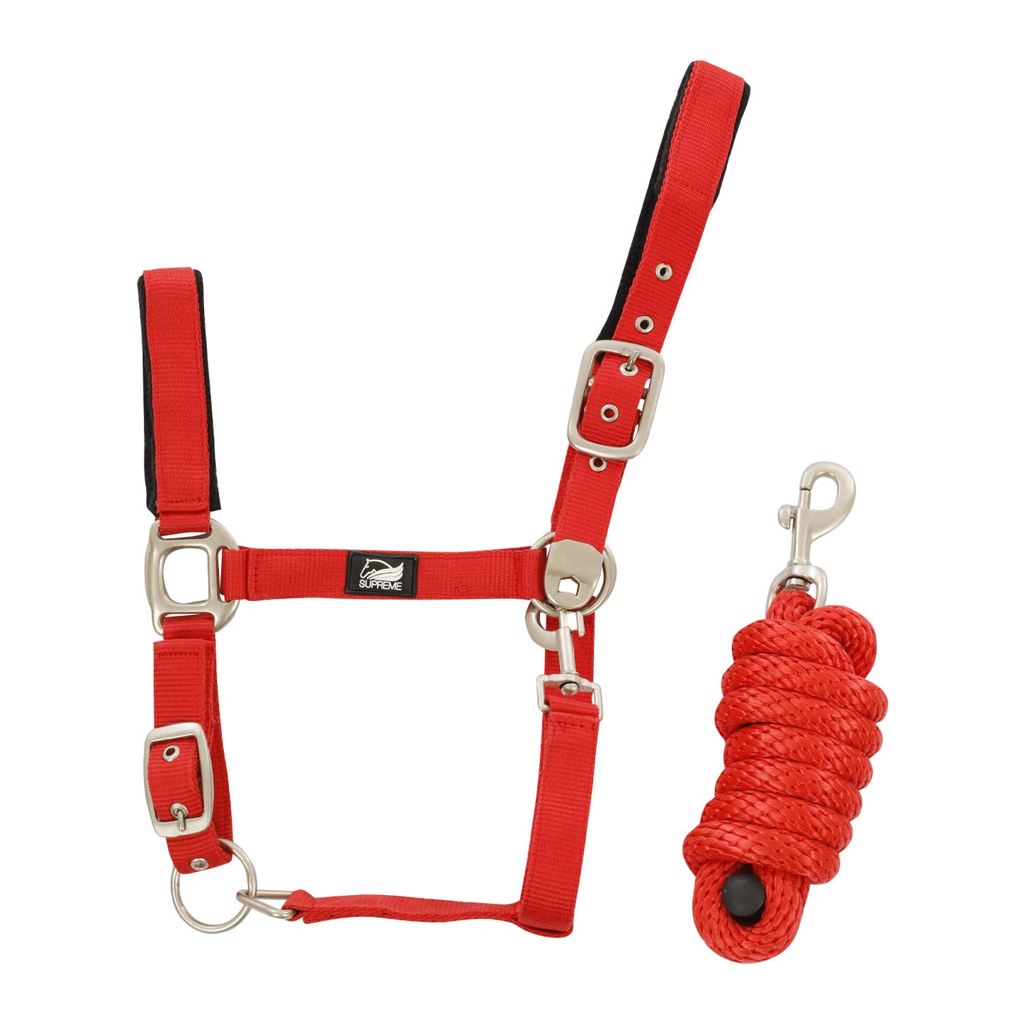 Cabezada de nailon con ramal trenzado Supreme - Rojo