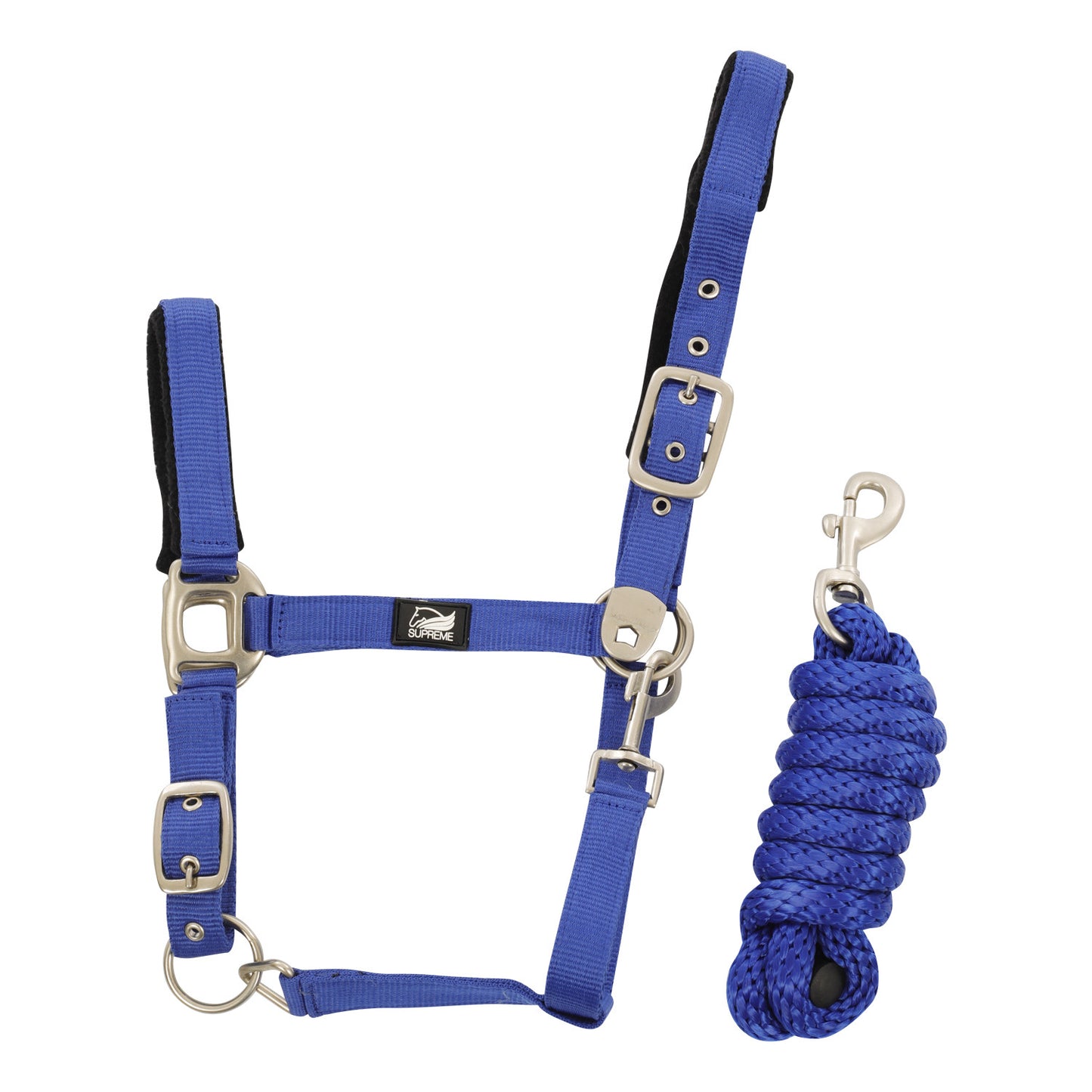 Cabezada de nailon con ramal trenzado Supreme - Azul royal