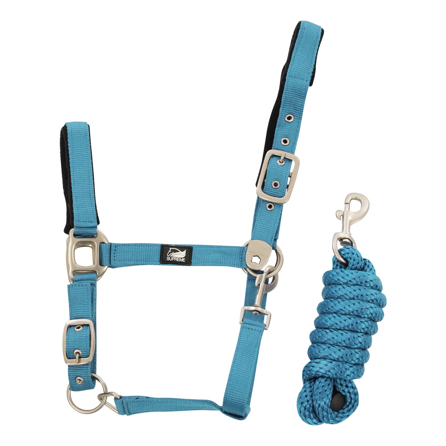 Cabezada de nailon con ramal trenzado Supreme - Turquesa