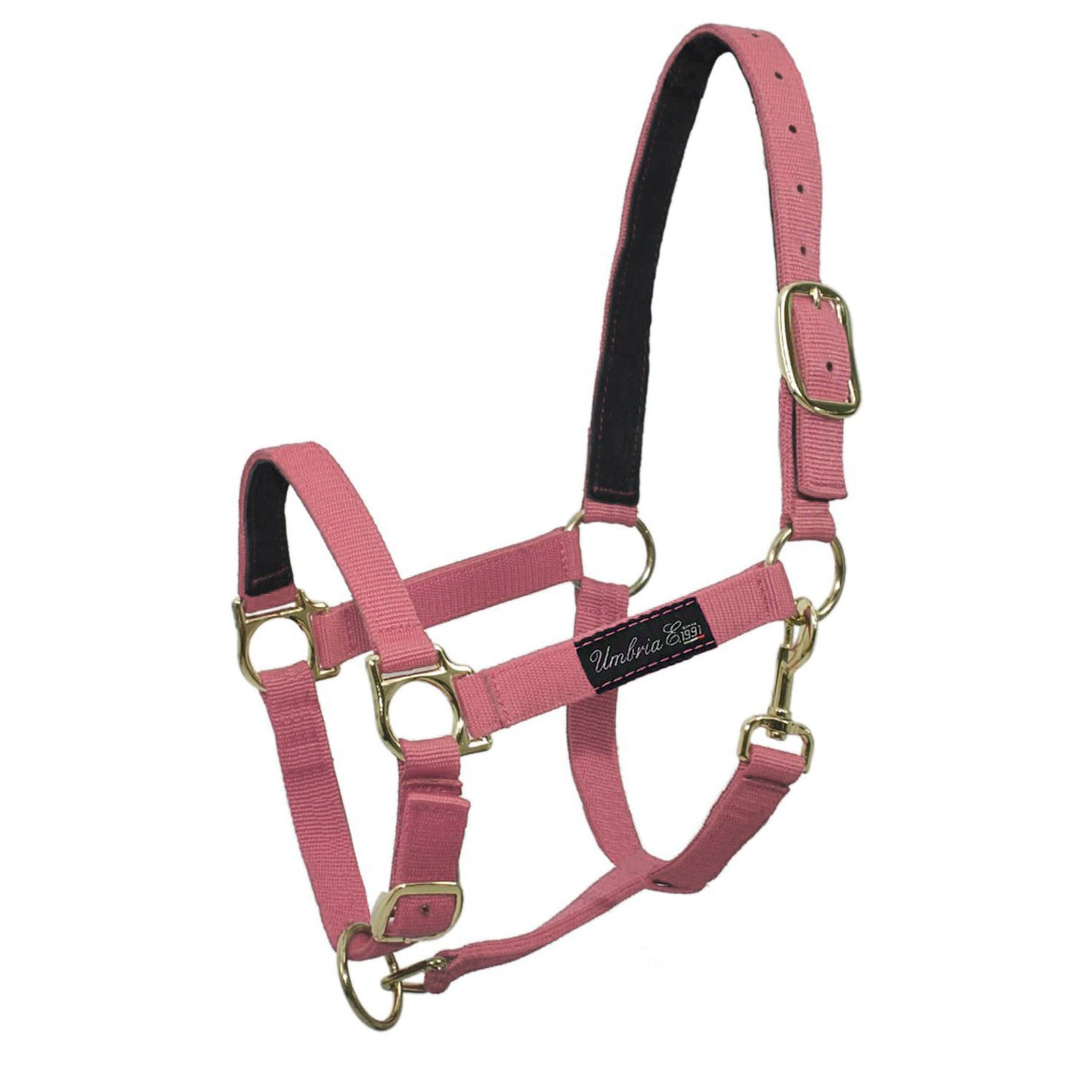 Cabezada de nailon con refuerzo de cuero Umbria Equitazione - Rosa