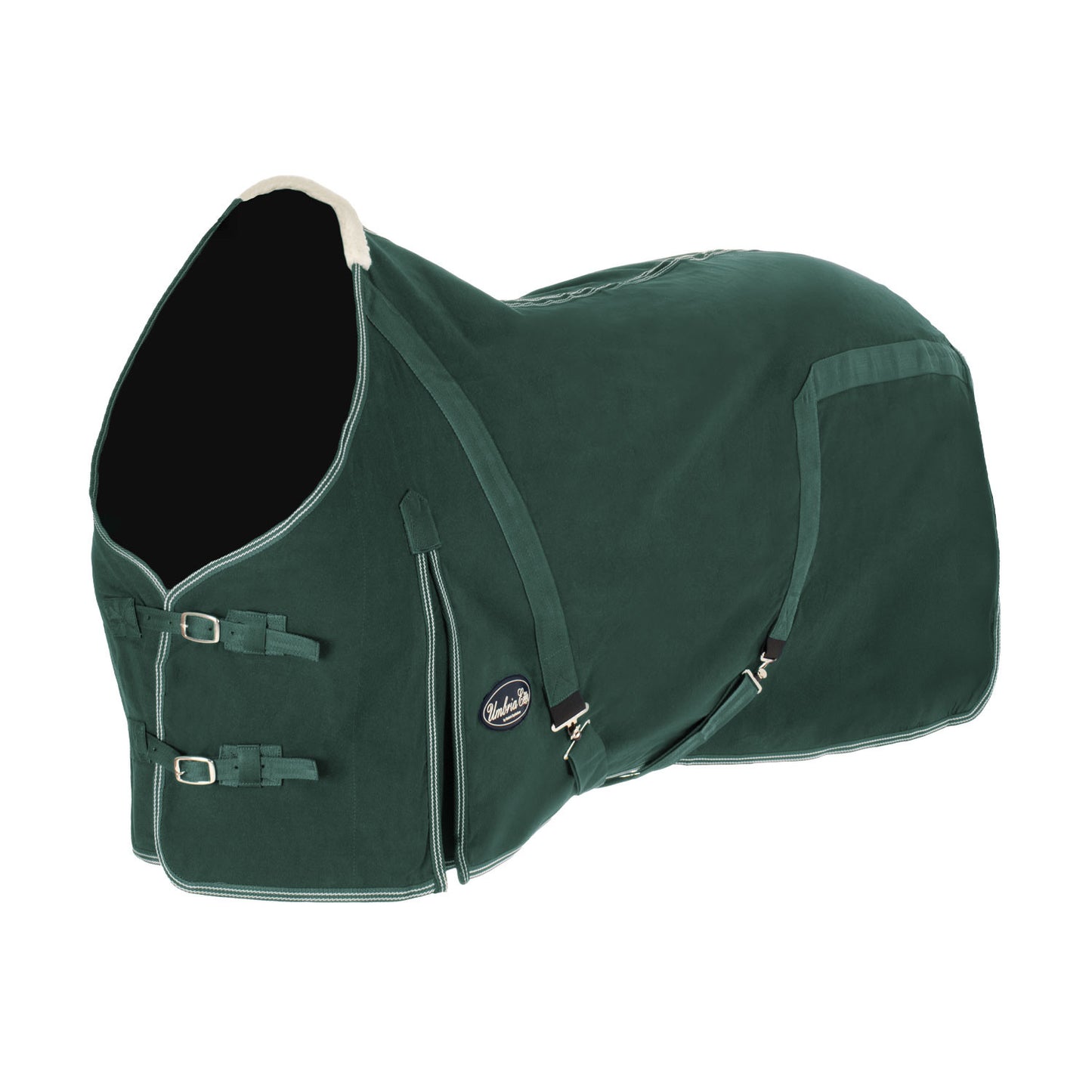 Manta de algodón modelo Málaga Umbria Equitazione - Verde