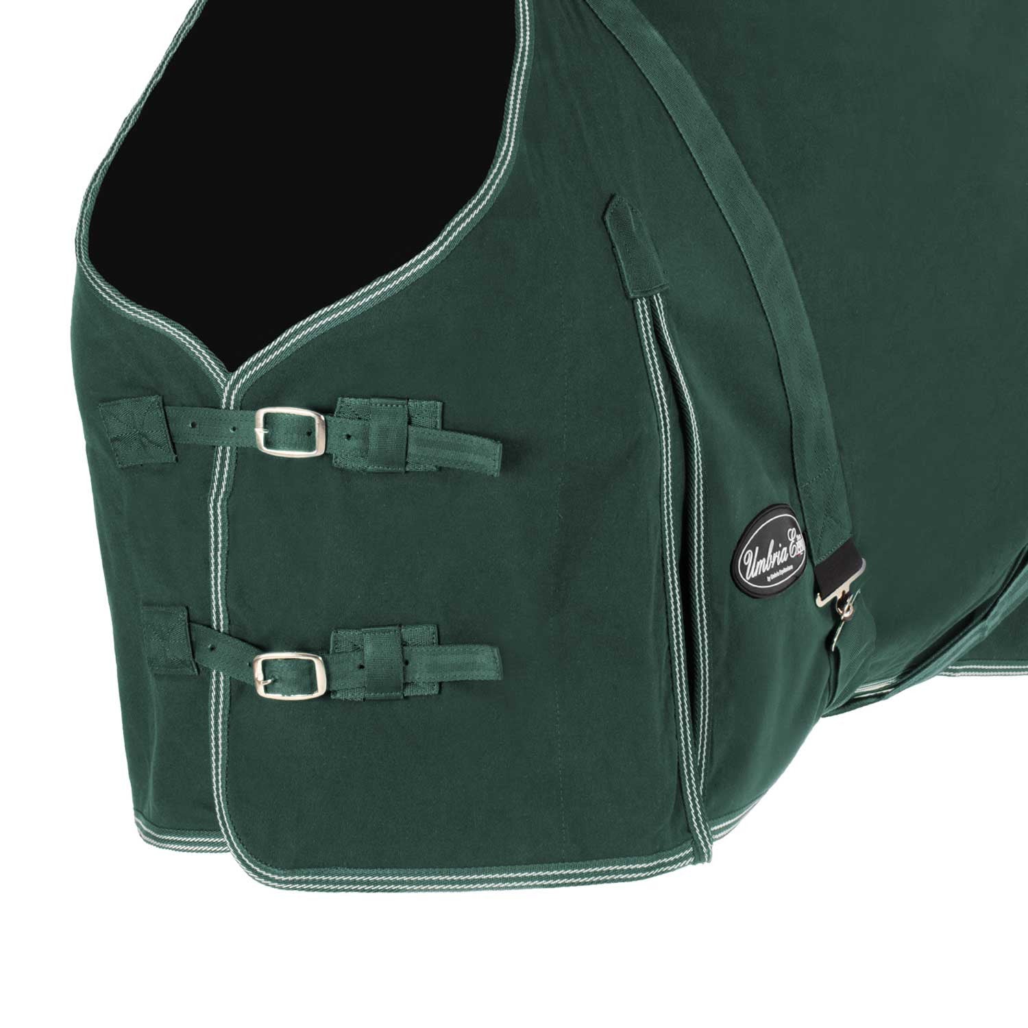 Manta de algodón modelo Málaga Umbria Equitazione - Verde