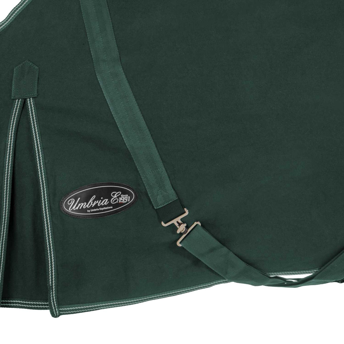 Manta de algodón modelo Málaga Umbria Equitazione - Verde