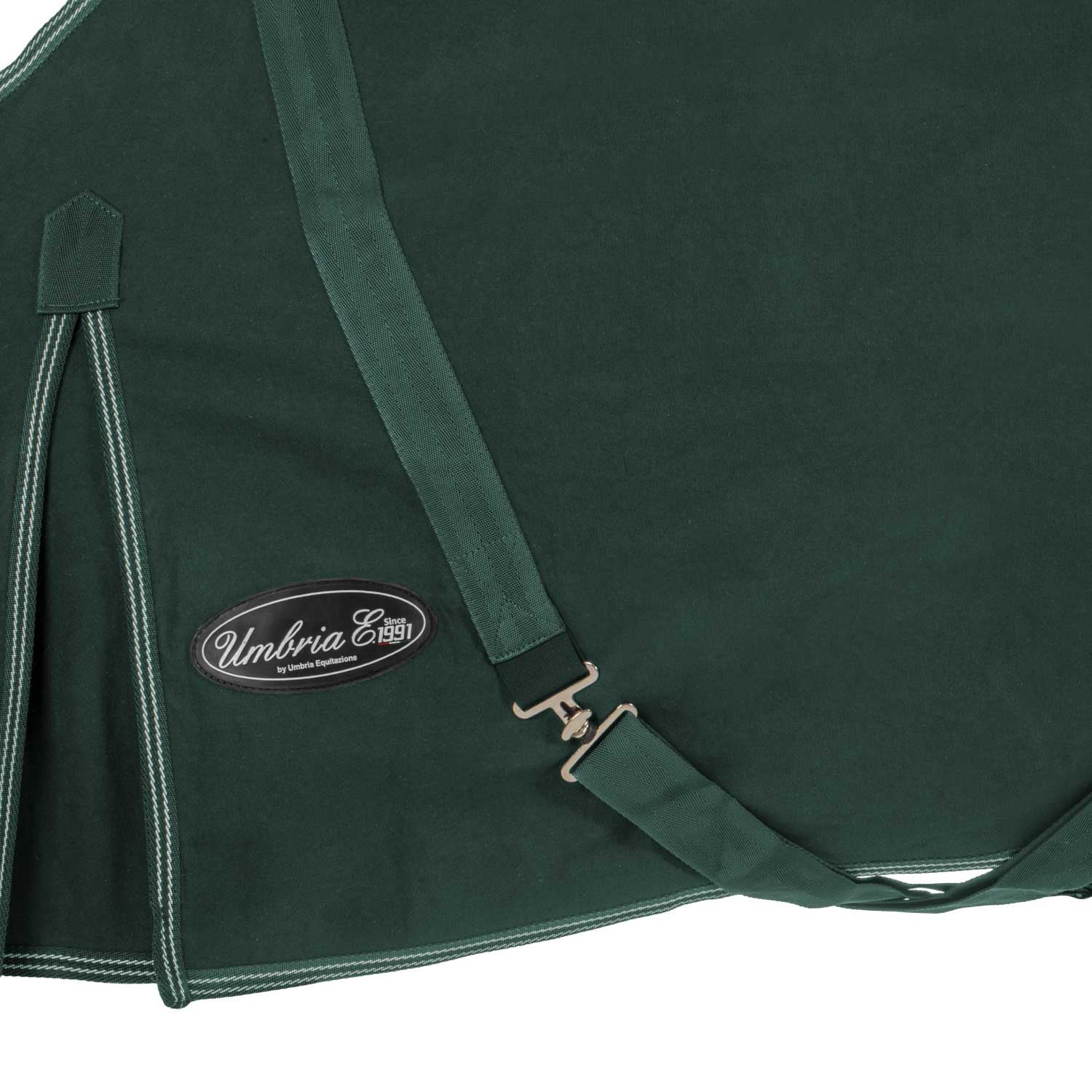Manta de algodón modelo Málaga Umbria Equitazione - Verde