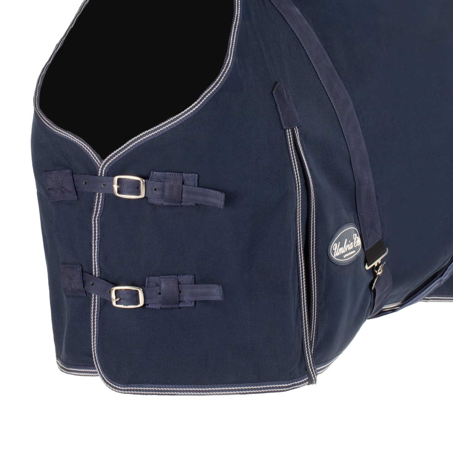 Manta de algodón modelo Málaga Umbria Equitazione - Azul marino