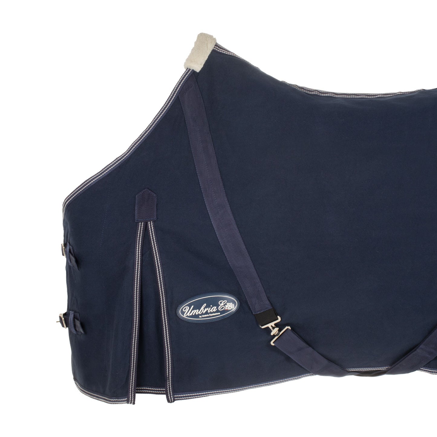 Manta de algodón modelo Málaga Umbria Equitazione - Azul marino