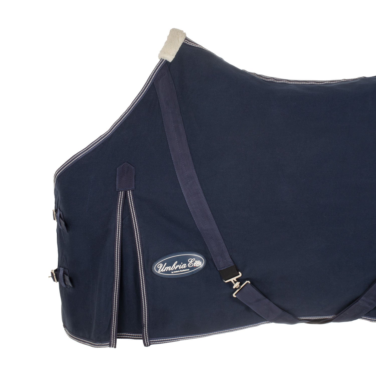 Manta de algodón modelo Málaga Umbria Equitazione - Azul marino