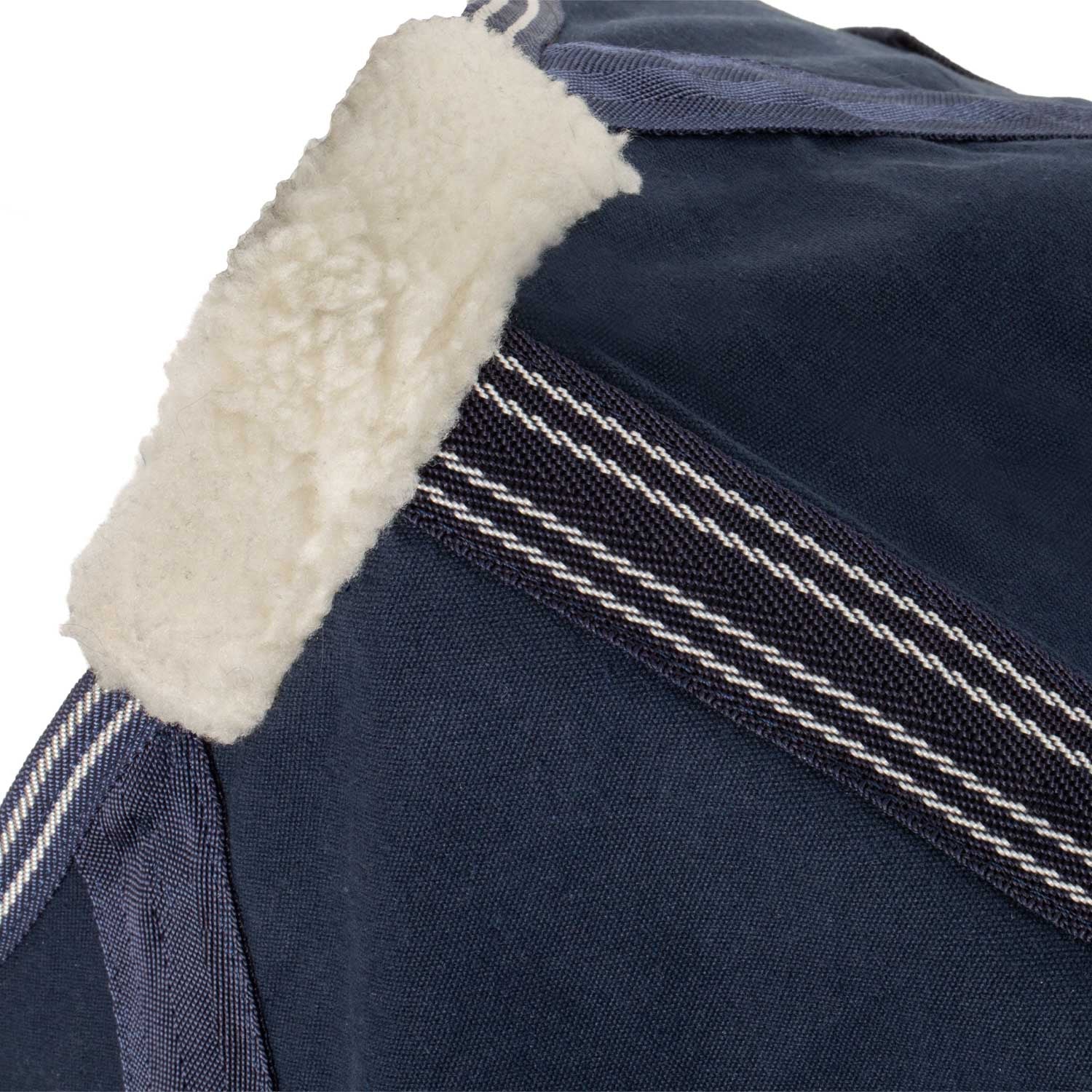 Manta de algodón forrada de lana modelo Malmo Umbria Equitazione - Azul marino