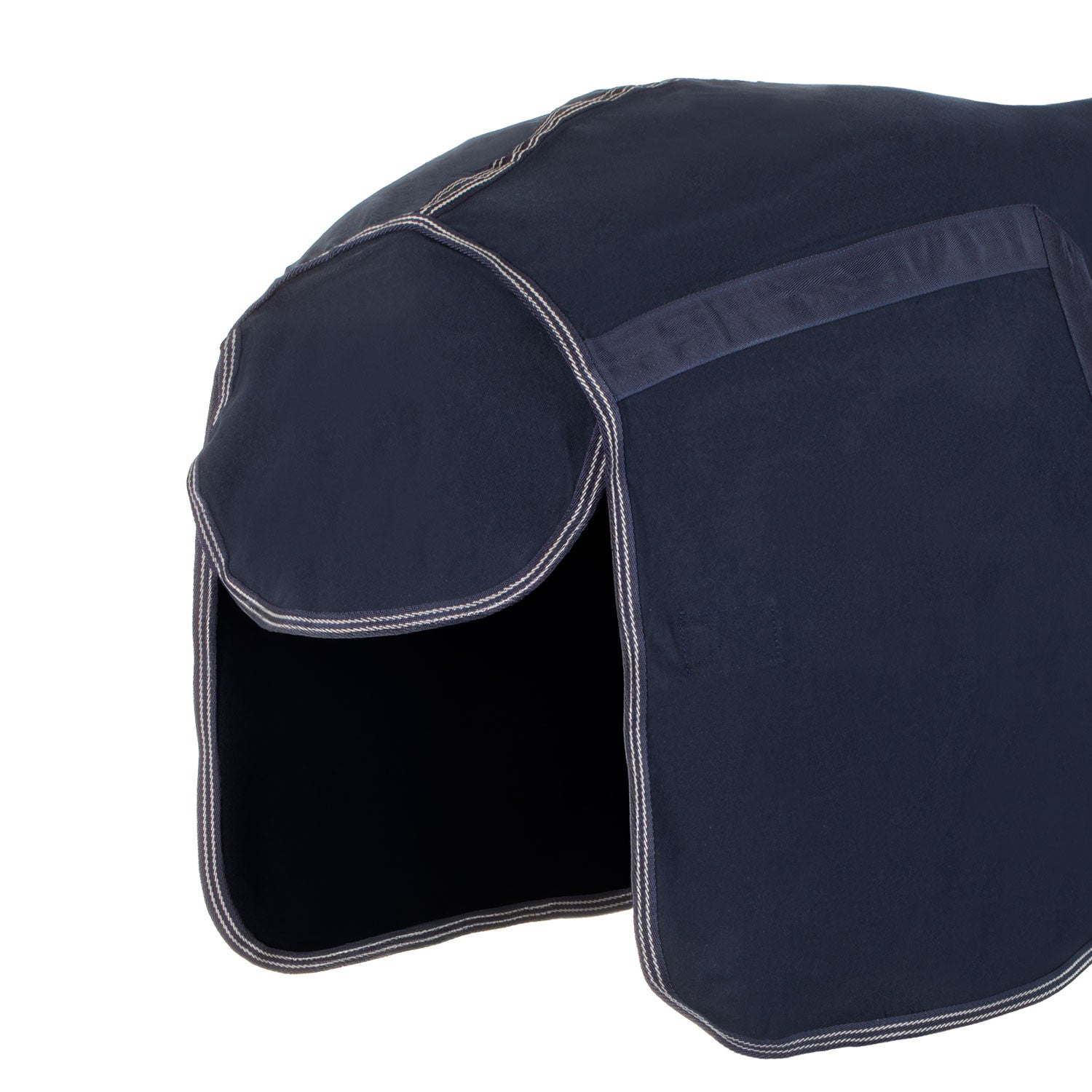 Manta de algodón forrada de lana modelo Malmo Umbria Equitazione - Azul marino