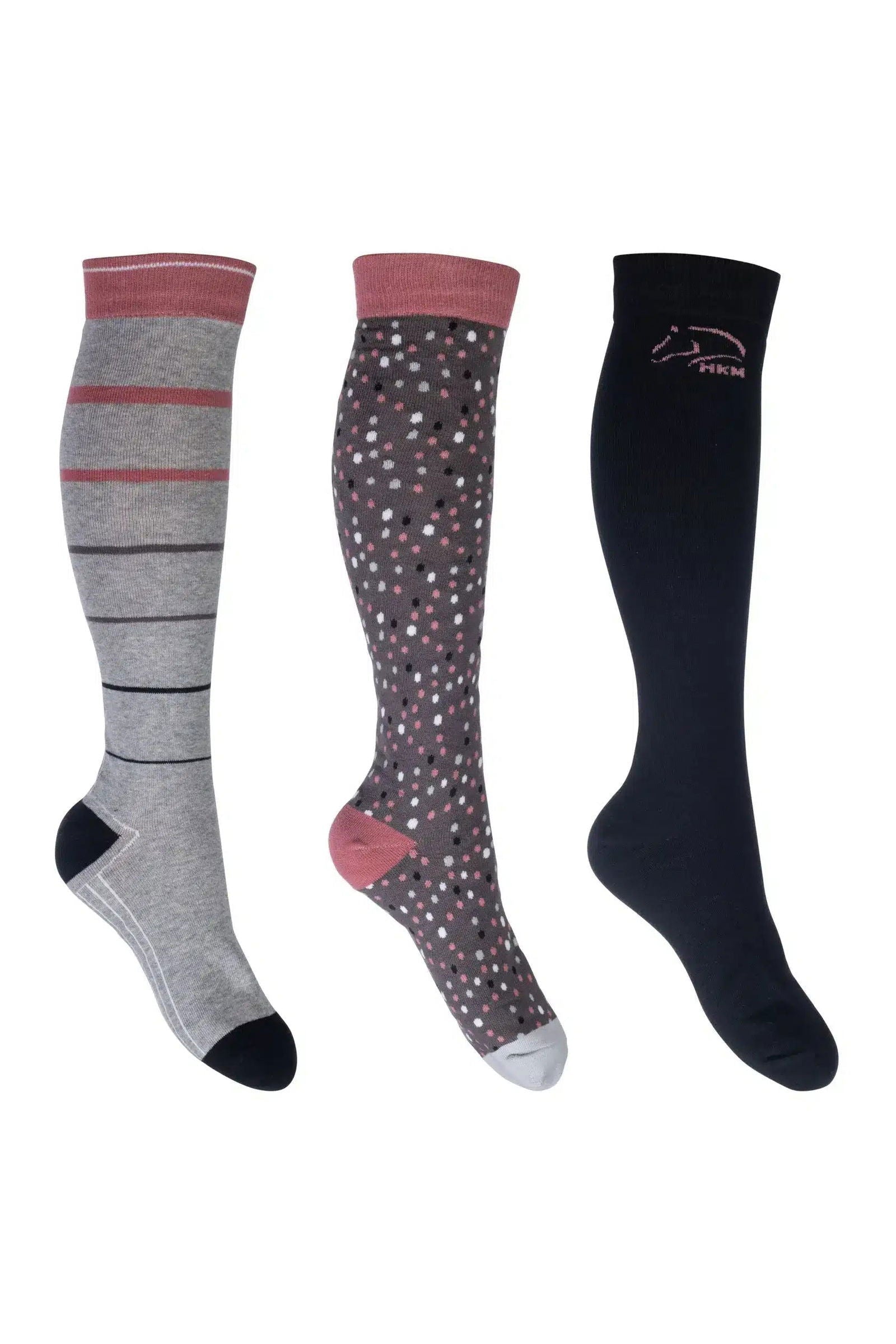 Calcetines -Miami- set 3 pares HKM para equitación