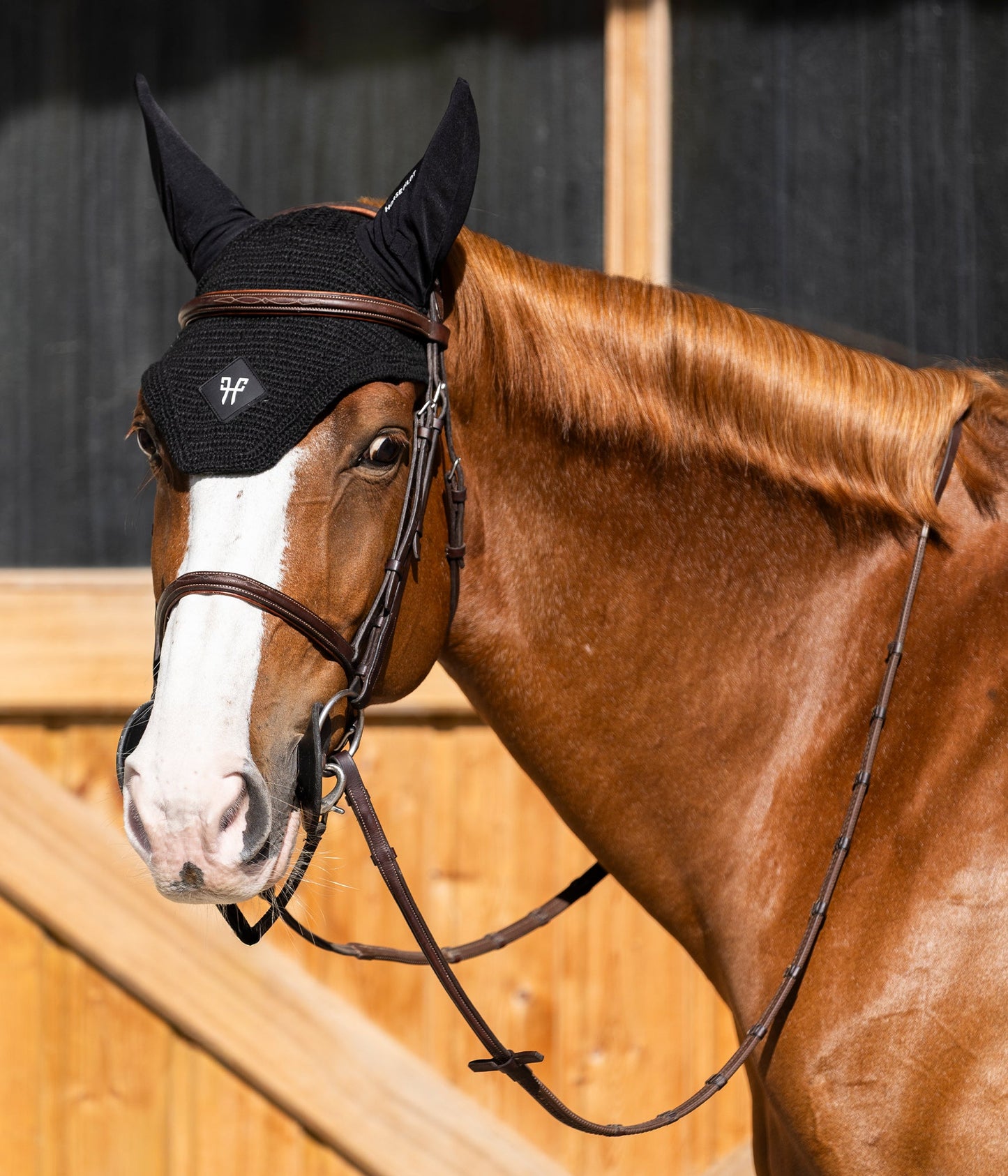 Orejera Noise-Reducing Fly/Ear Bonnet con Removable Ear Lining Horse Pilot para equitación - vista 5